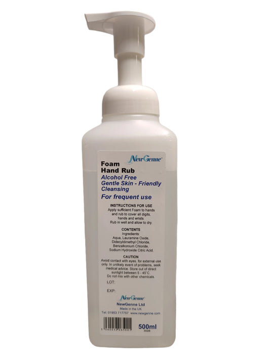 NewGenne Foam Hand Rub 500ml - Alcohol Free, Gentle Cleansing